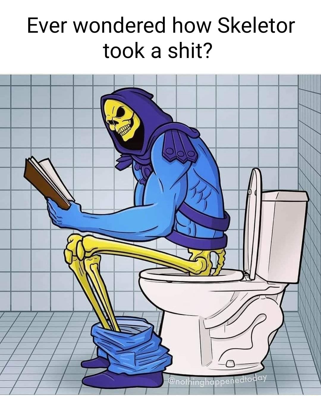 Skeletor meme taking a shit on toilet plot twist