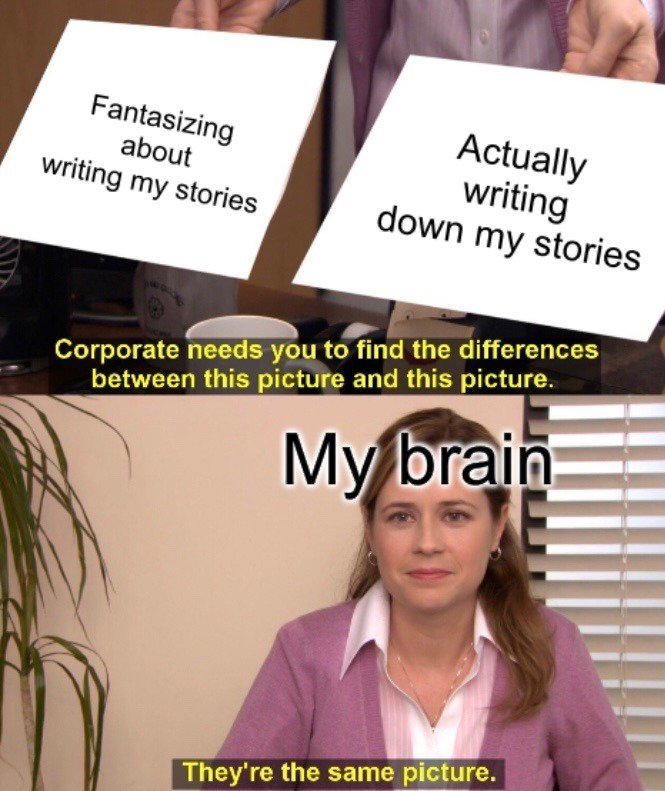 They're the same picture meme fantasizing vs writing
