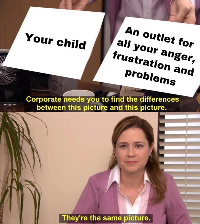 They're the same picture meme child as anger outlet