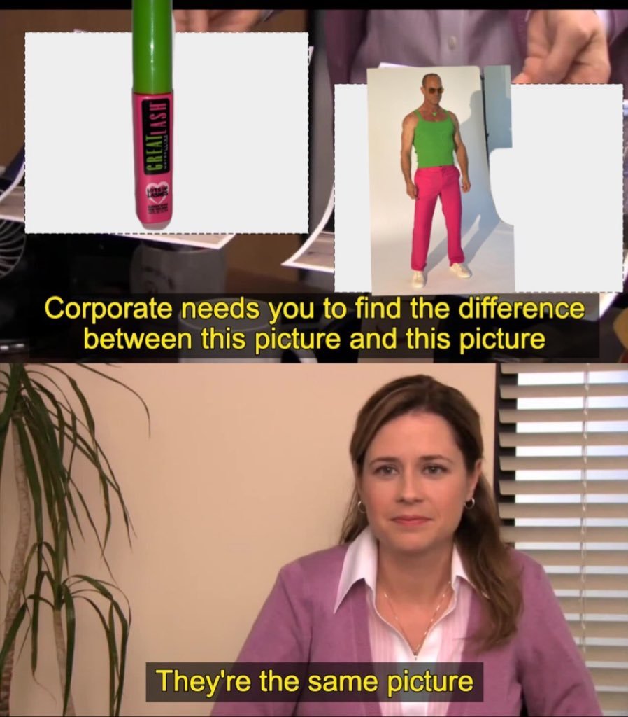 They're the same picture meme green mascara outfit match