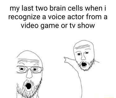 Two soyjaks pointing meme excitedly pointing when you recognize a voice actor from video game or tv show Two soyjaks pointing meme excitedly pointing when you recognize a voice actor from video game or tv show