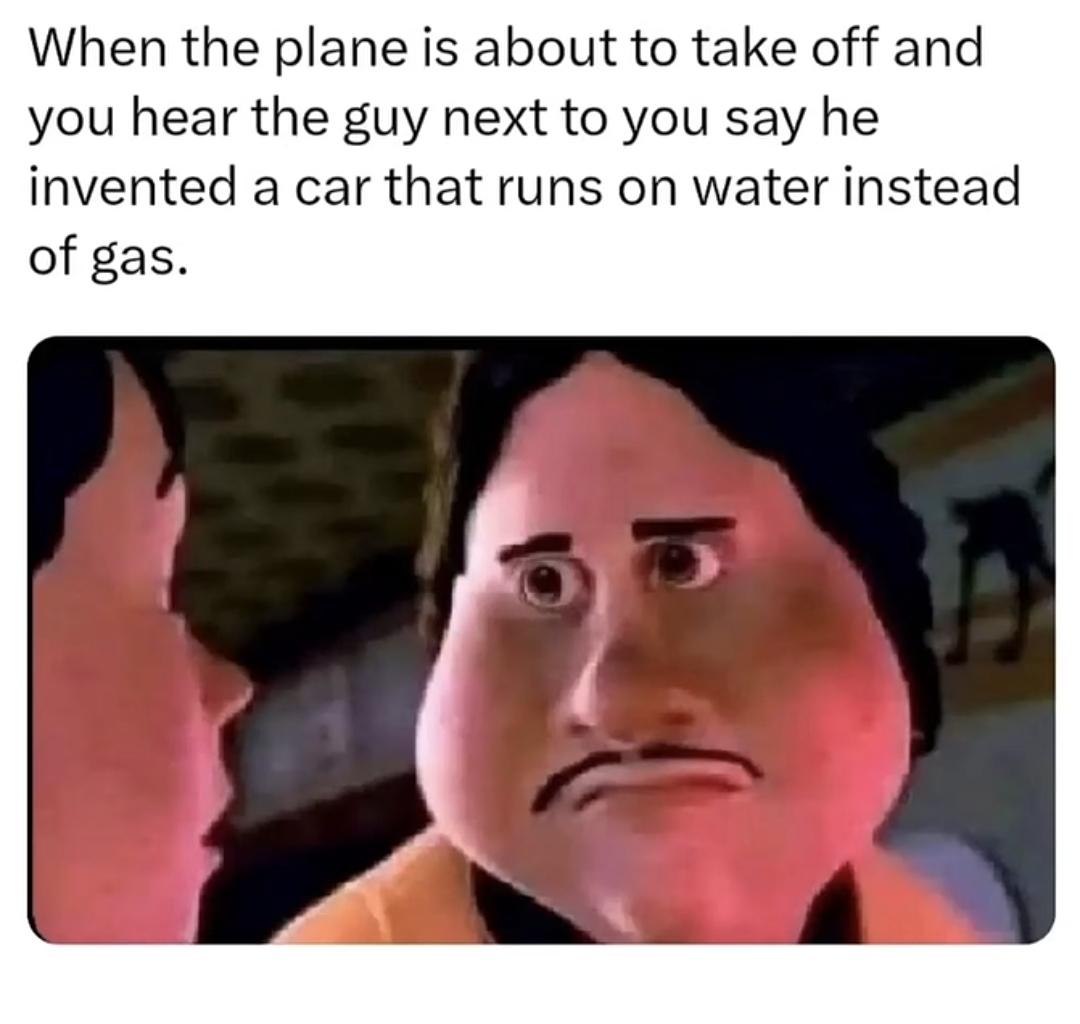 Monster house staring face meme stunned hearing guy next to you invented water car before plane takeoff Monster house staring face meme stunned hearing guy next to you invented water car before plane takeoff