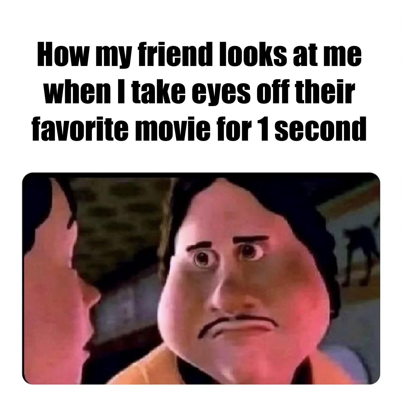 Monster house staring face meme stared at by friend when you look away from their favorite movie for 1 second Monster house staring face meme stared at by friend when you look away from their favorite movie for 1 second