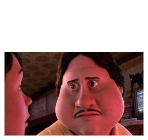 Monster house staring face meme template