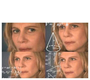 Confused math lady meme template