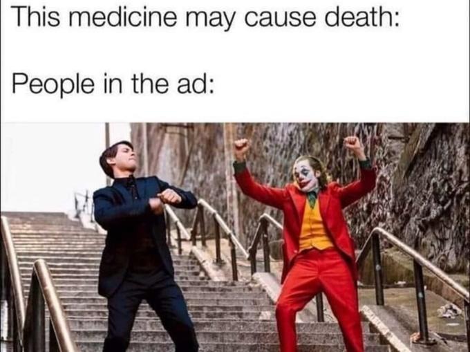 Joker dance meme ignoring death warning