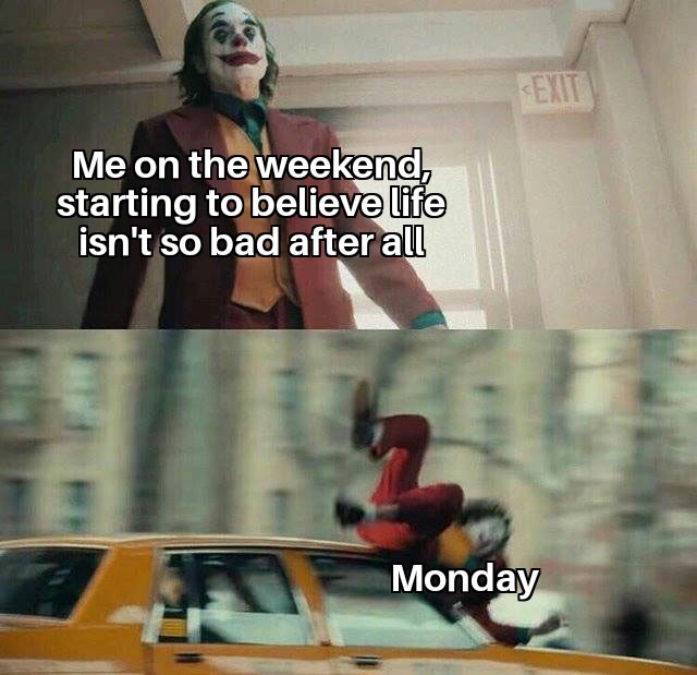 Joker gets hit by a car meme hit by monday